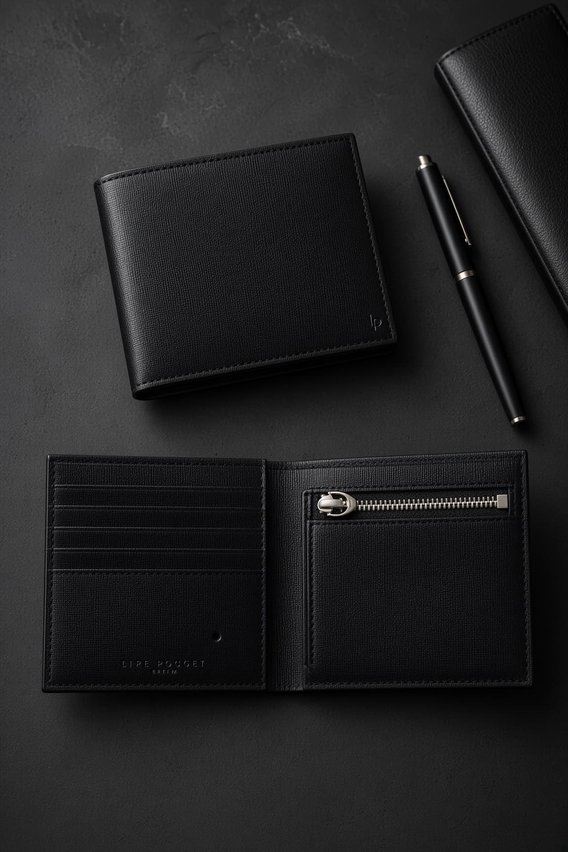 黒いLIFE POCKET Slim Walletの薄型ウォレット